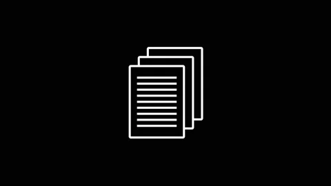 White icon of files appears on a black background. Stock Footage 218295676