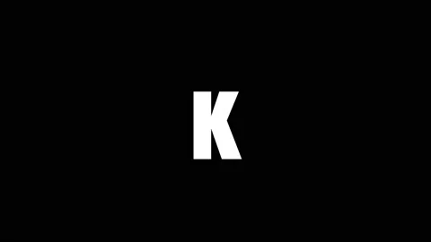 White icon of K appears on a black background. Stock Footage 201396151