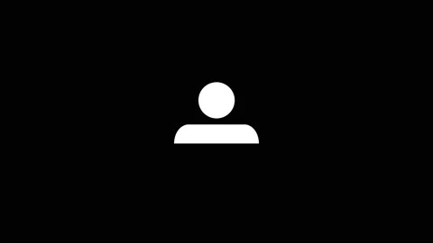 White icon of man appears on a black background. Stock Footage 228036761