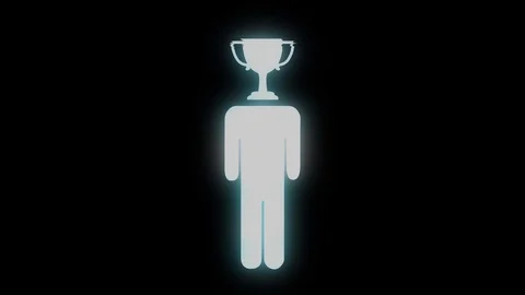 White icon of a man with quickly changing various symbols instead of his head Video stock 115907000