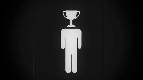 White icon of a man with quickly changing various symbols instead of his head Video stock 115907008