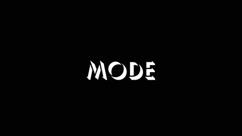 White icon of MODE word appears on a black background. Stock Footage 201396280