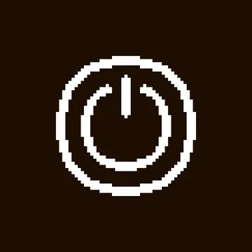 White icon power on button in round frame	 Ilustração Stock