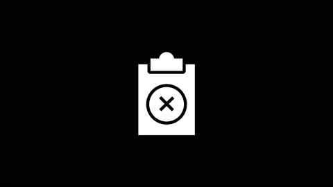 White icon of refusal appears on a black... | Stock Video | Pond5