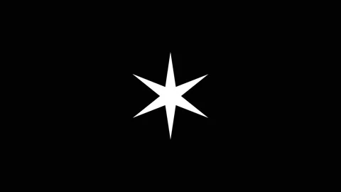 White icon of star appears on a black background. Stock Footage 219265919