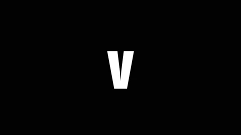 White icon of V appears on a black background. Stock Footage 228037257