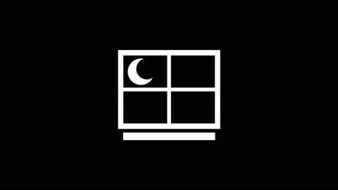 White icon of window appears on a black background. Stock Footage 219266247