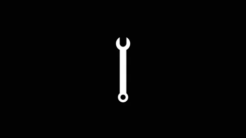 White icon of wrench appears on a black background. Stock Footage 216795168