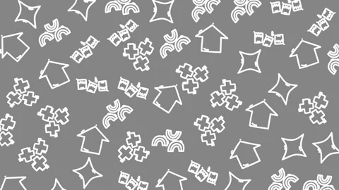 White icons float on gray background Stock Footage 332067523