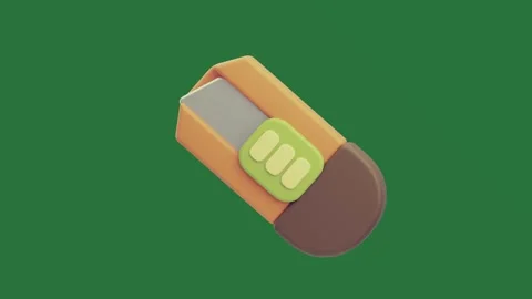 With white an image of cell phone pill orange on brown object cartoonish figure Stock-Footage 335981617
