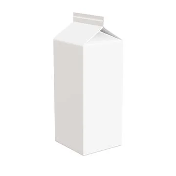 A white image of a milk pack isolated in a default background Stock Illustration