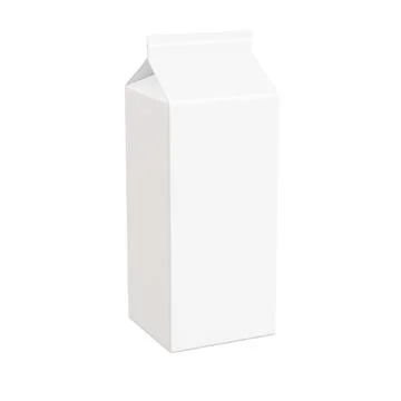 A white image of a milk pack isolated in a default background Stock Illustration