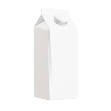A white image of a milk pack isolated in a default background Stock Illustration