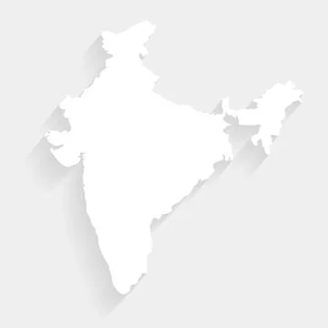 White India map on gray background, vector Illustrazione stock
