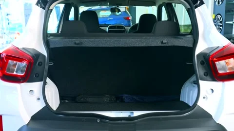 White indian car boot space Stock Footage 266410973