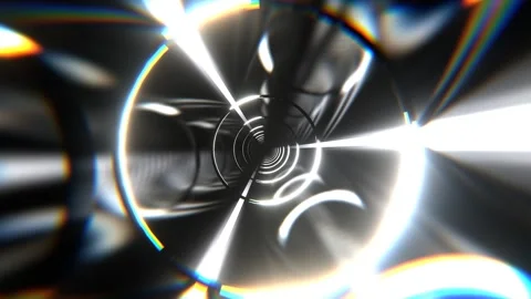 White Infinite Corridor of Wandering Ring Energy Background VJ Loop l 4K Stock Footage 301620938