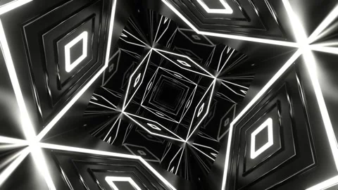 White Infinite Geometric Fluorescent Concept Background VJ Loop in 4K Stock Footage 344101642