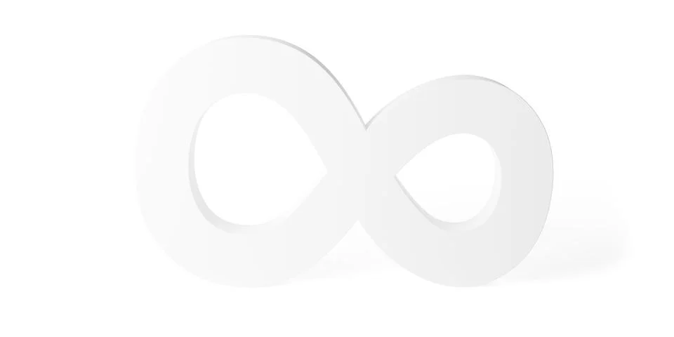 White infinity or eternity loop symbol standing on white background, abstra.. Stock Illustration