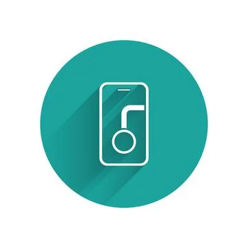 White Infographic of city map navigation icon isolated with long shadow. Mobile Illustrazione stock