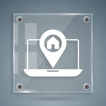 White Infographic of city map navigation icon isolated on grey background イラスト素材