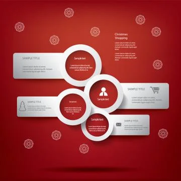 White infographic elements in Christmas design Stock Illustration