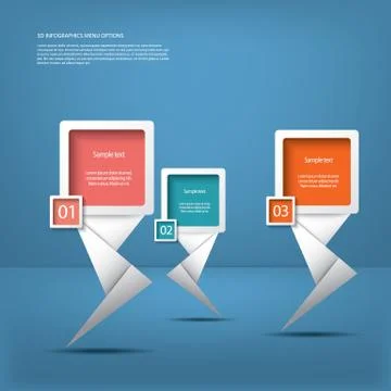 White infographic elements with modern arrows Stock Illustration