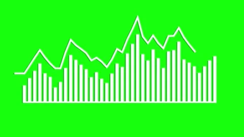 White infographic graph bar animation on a green screen background Stock Footage 299768518