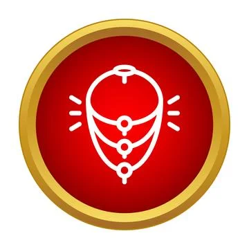 White infographic icon on red button design Stock Illustration