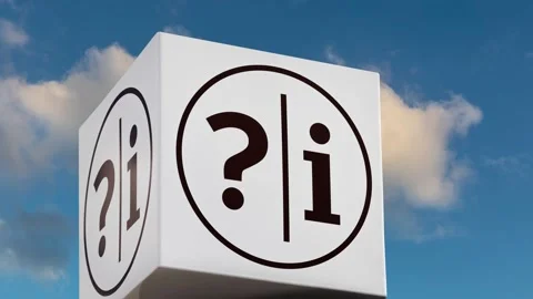 White information cube with question mark and i sign Video stock 155629763