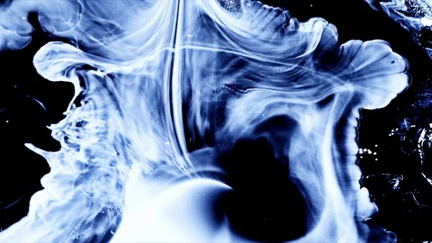 White Ink And Paint Liquid Reaction / Cosmos Nebula background NASA Hubble Stock Footage 107568447