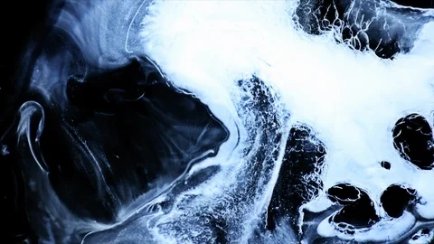White Ink And Paint Liquid Reaction / Cosmos Nebula background NASA Hubble Stock Footage 107570108