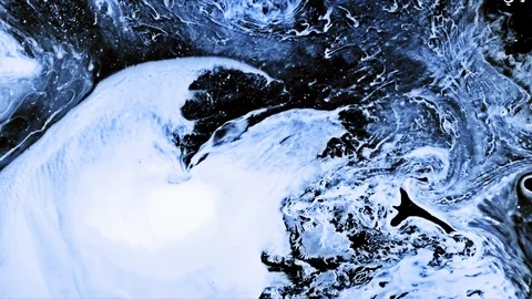 White Ink And Paint Liquid Reaction / Cosmos Nebula background NASA Hubble Stock Footage 107573394