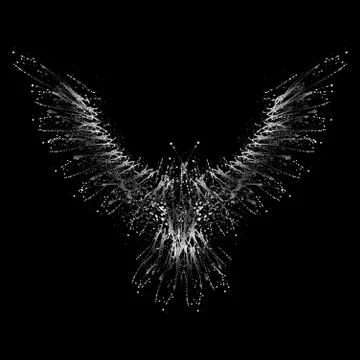 White ink blots phoenix Stock Illustration