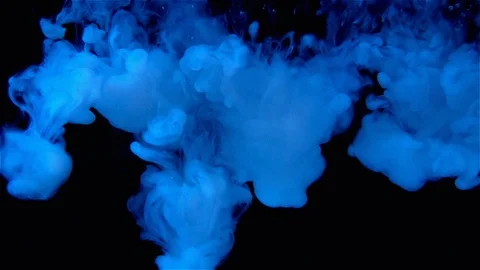 White ink clouds on black background Stock Footage 104386335