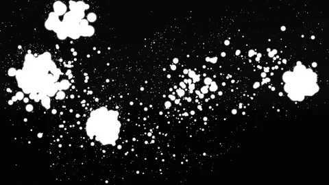 White Ink Drops Transition on Black Background Footage. Video 3d Effect Render Stock Footage 261431046