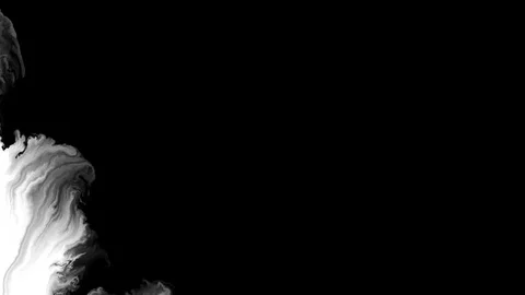 White ink flowing on black background Stock Footage 78016815