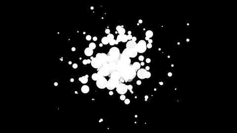 White ink splash opacity design on black background 4K vj middle loop 10 seconds Video stock 76169750