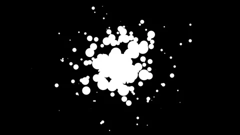 White ink splash solid design on black background 4K vj short loop 5 seconds 60 스톡 동영상 76170131