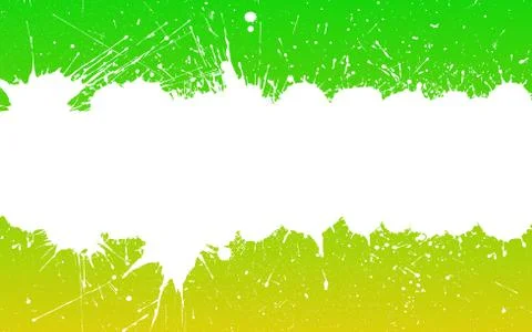 White ink splashes with space for text over green yellow Stock Illustration