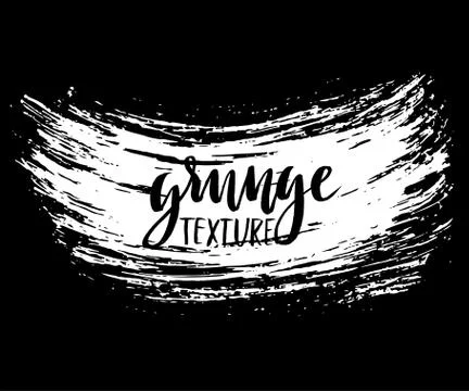 White ink vector brush strokes isolated on black background. Vector illustration Stock Illustration