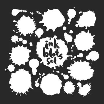 White Inkblots Set Stock Illustration