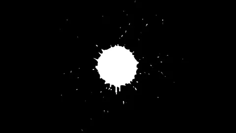White inks drops on black background Stock Footage 124043074