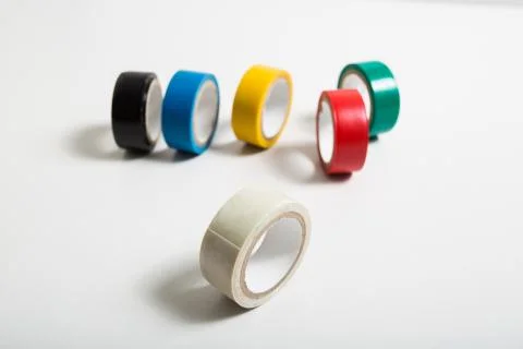 White insulating tape roll Stock Photos