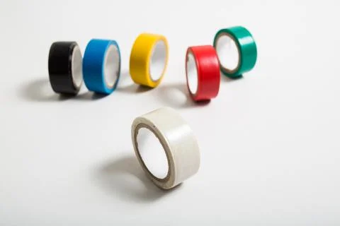 White insulating tape roll Stock Photos
