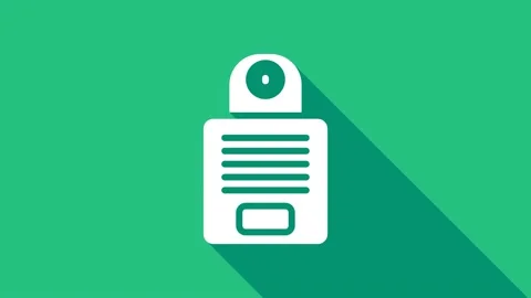 White Intercom icon isolated on green background. 4K Video motion graphic Stock Footage 156030451