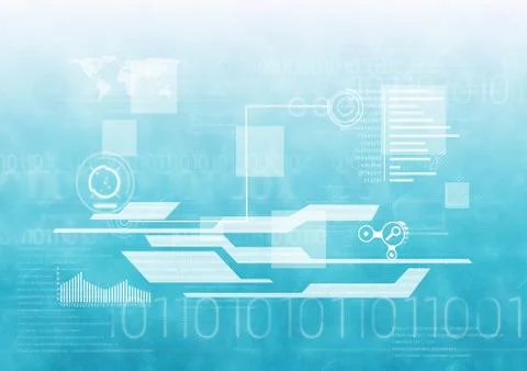 White interface against blue gradient Stock Illustration