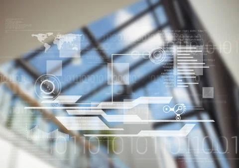 White interface against blurry window Stock Photos