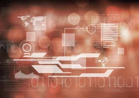 White interface against red bokeh Stock Illustration