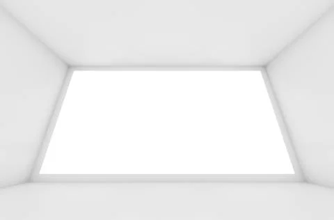 White interior with big empty window Ilustración de archivo