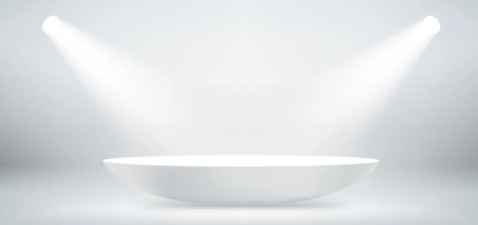 White interior with bright projectors. Vector 3d illustration Stock Illustration